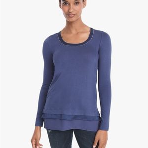 NWT White House black market WHITE ball chain tee